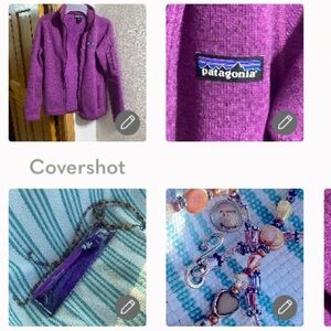 Patagonia Sweater/fleece jacket💜+925 bead necklace/bracelet combo+Kuromi🖊NIP